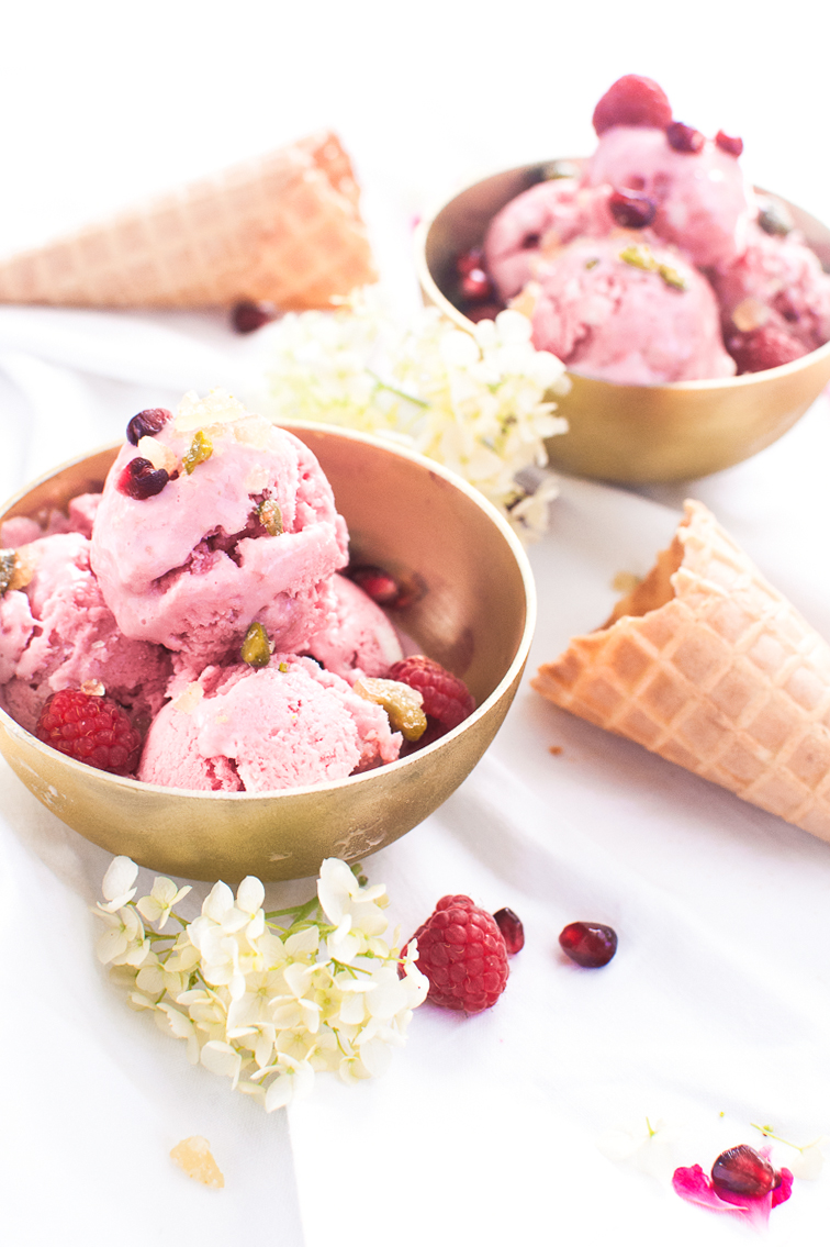 Raspberry-Pomegranate-Cheesecake Ice Cream http://wp.me/p6GO5w-KU