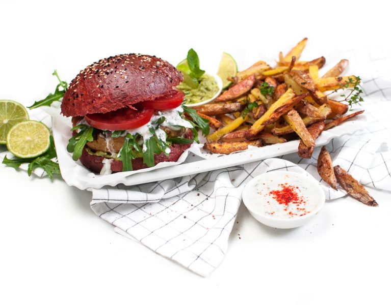 Fitness Burger mit Thymian Limetten Fries http://wp.me/p6GO5w-Fd